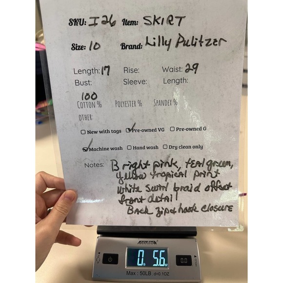 Lilly Pulitzer Pink Tropical Print Braided Detail Skirt - Picture 5 of 6